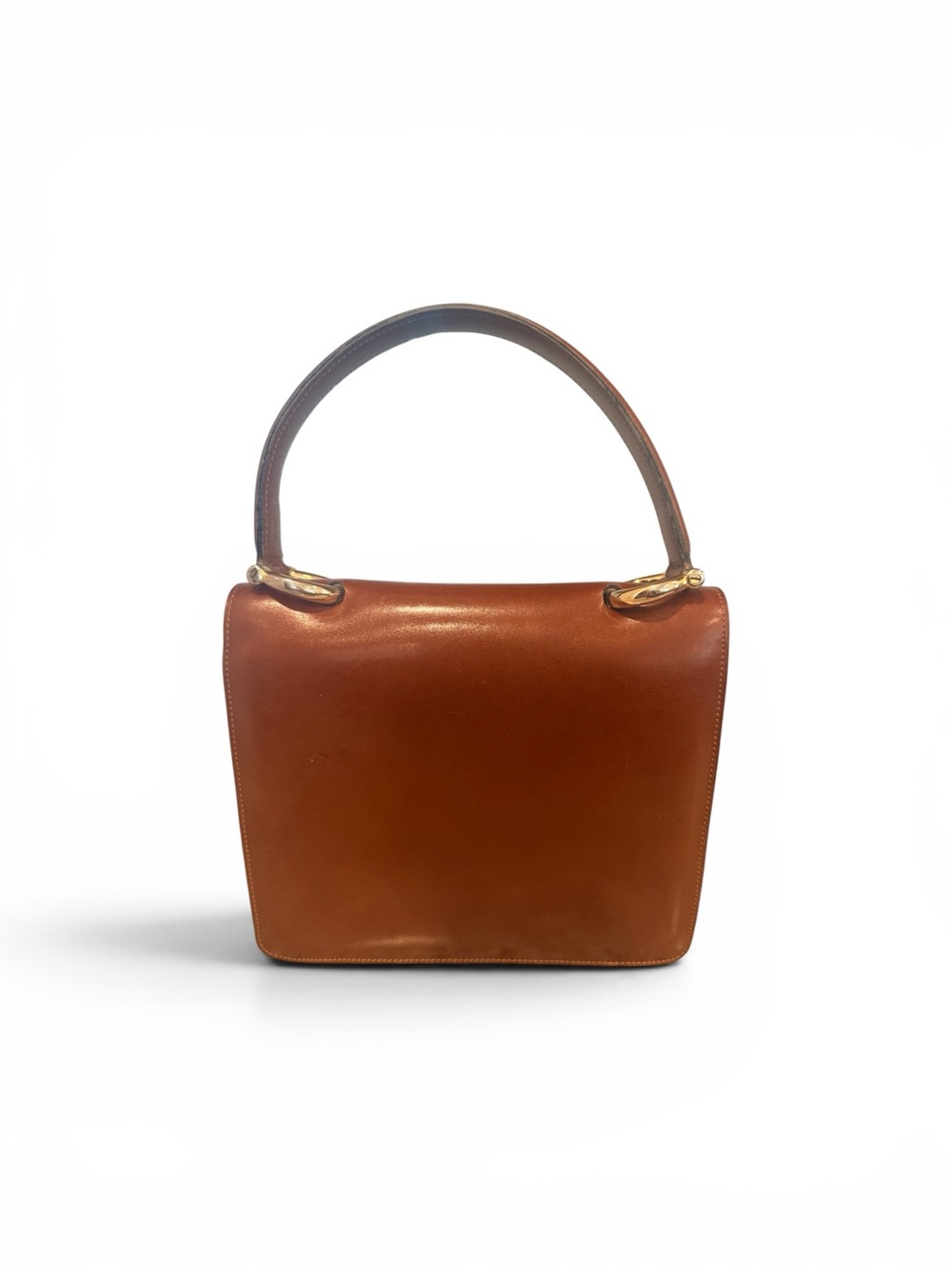 Celine Vintage D-Ring Box Top Handle Bag Cognac - Picture 2 of 16